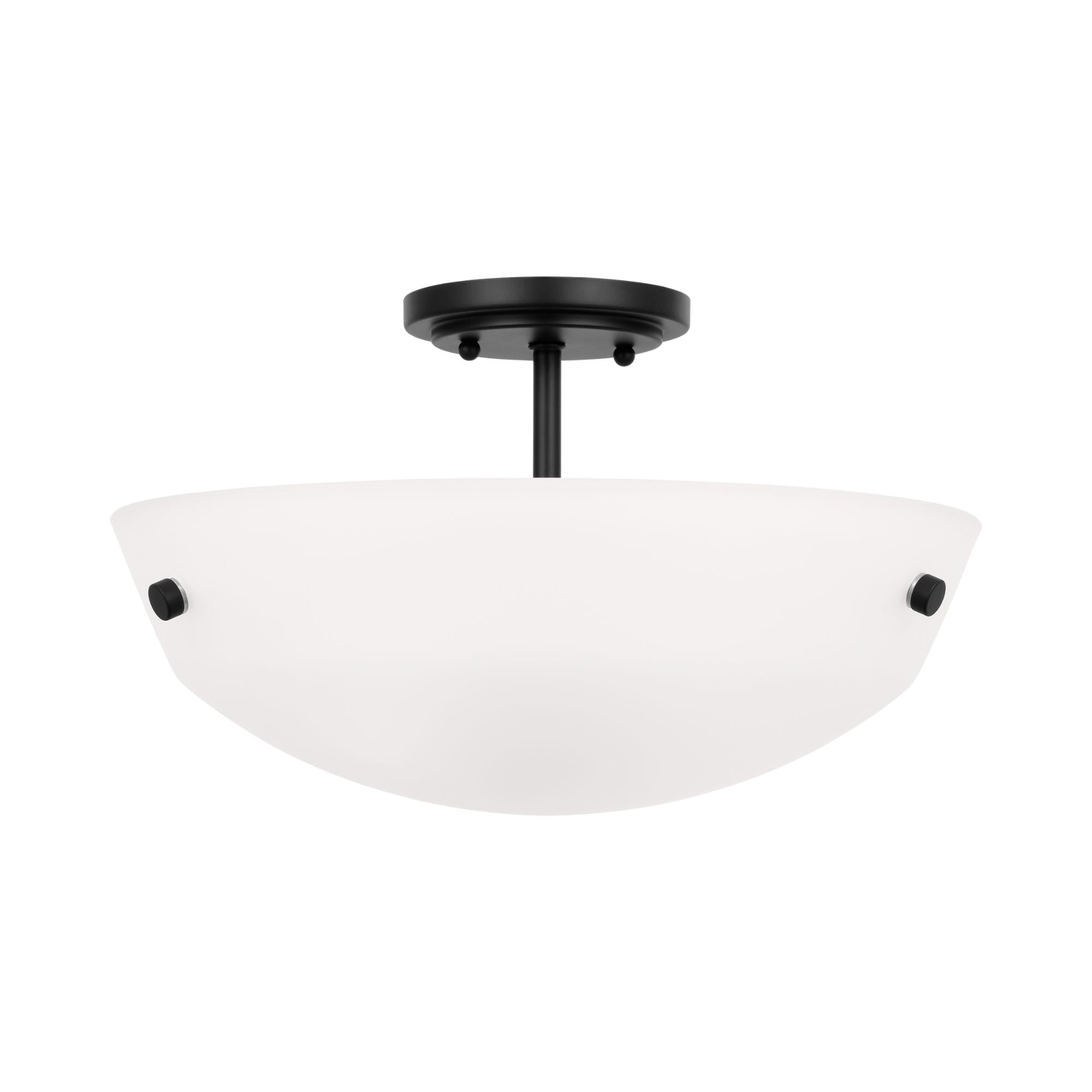 Kerrville 15" 2-Light LED Semi-Flush Convertible Pendant, Midnight Black Finish