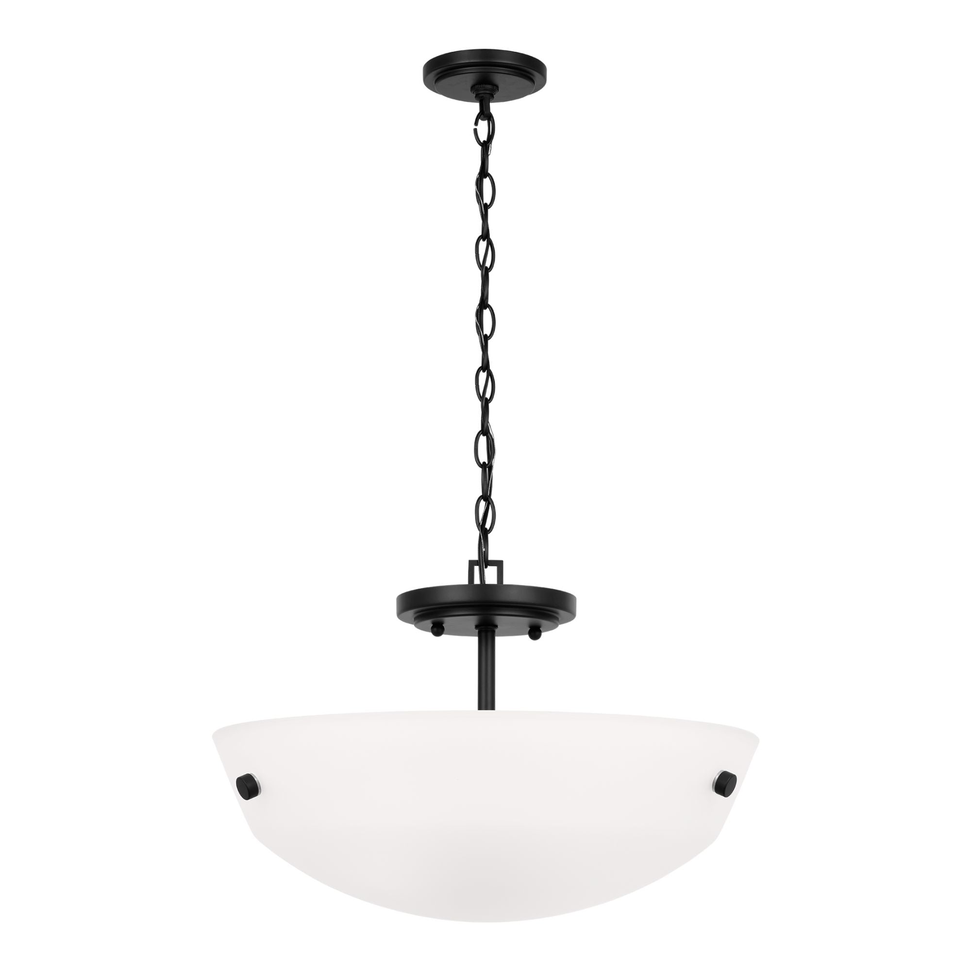 Kerrville 15" 2-Light LED Semi-Flush Convertible Pendant, Midnight Black Finish