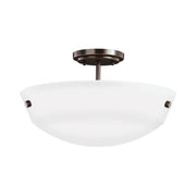 Kerrville 15" 2-Light LED Semi-Flush Convertible Pendant, Bronze Finish