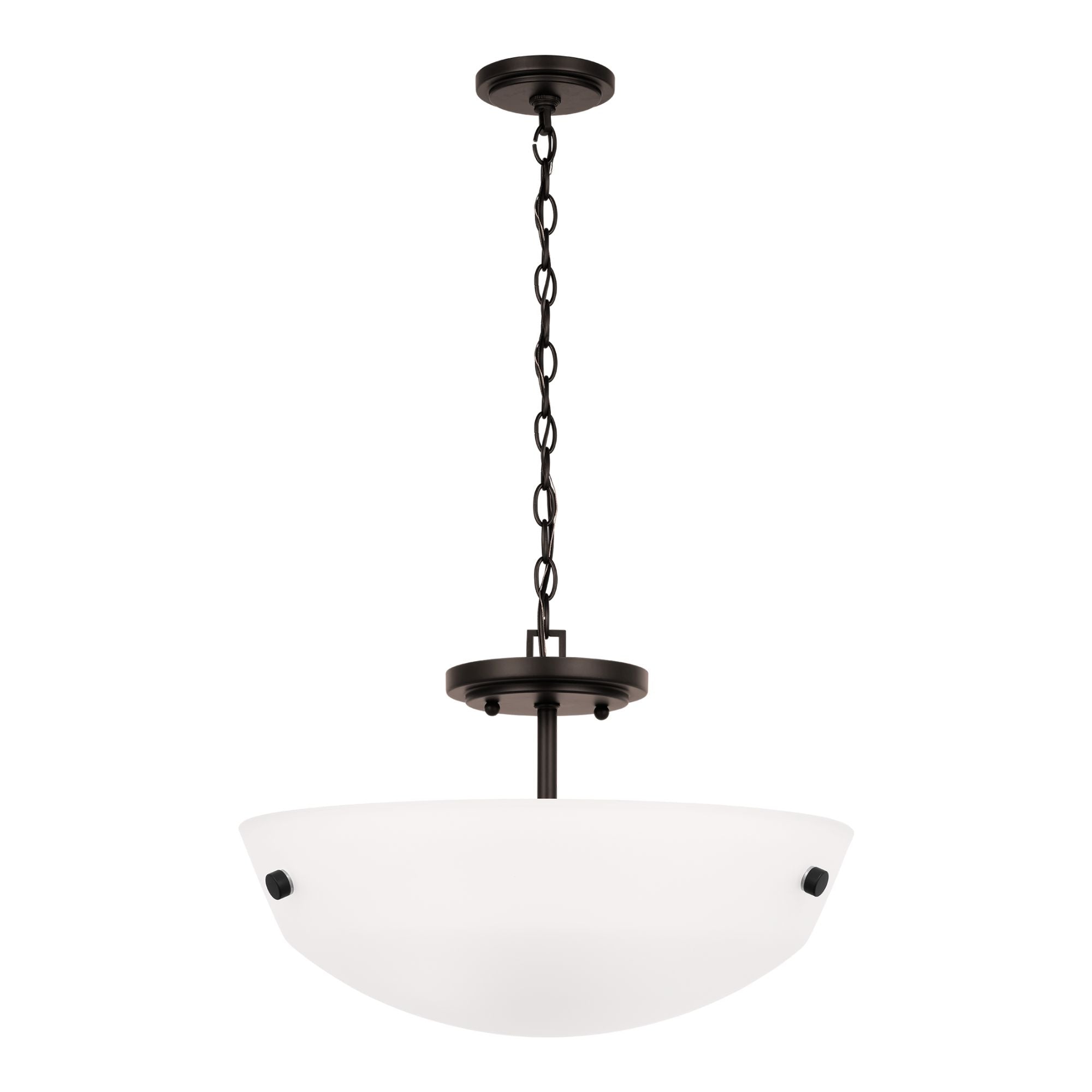 Kerrville 15" 2-Light LED Semi-Flush Convertible Pendant, Bronze Finish