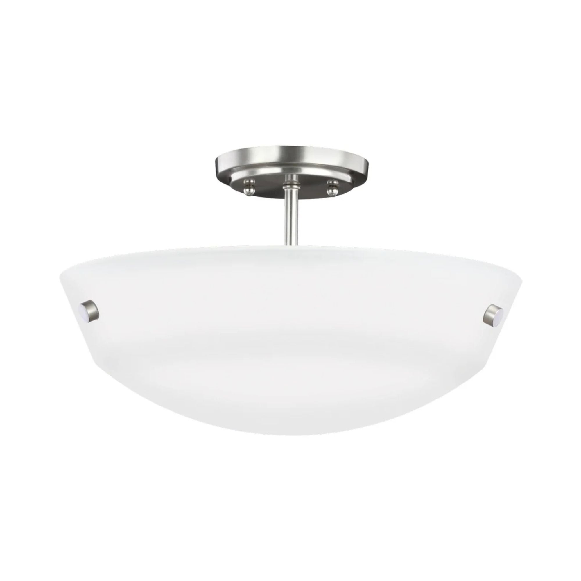 Kerrville 15" 2-Light LED Semi-Flush Convertible Pendant, Brushed Nickel Finish