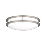 Mahone 15" Medium LED Flush Mount, Painted Brushed Nickel Finish