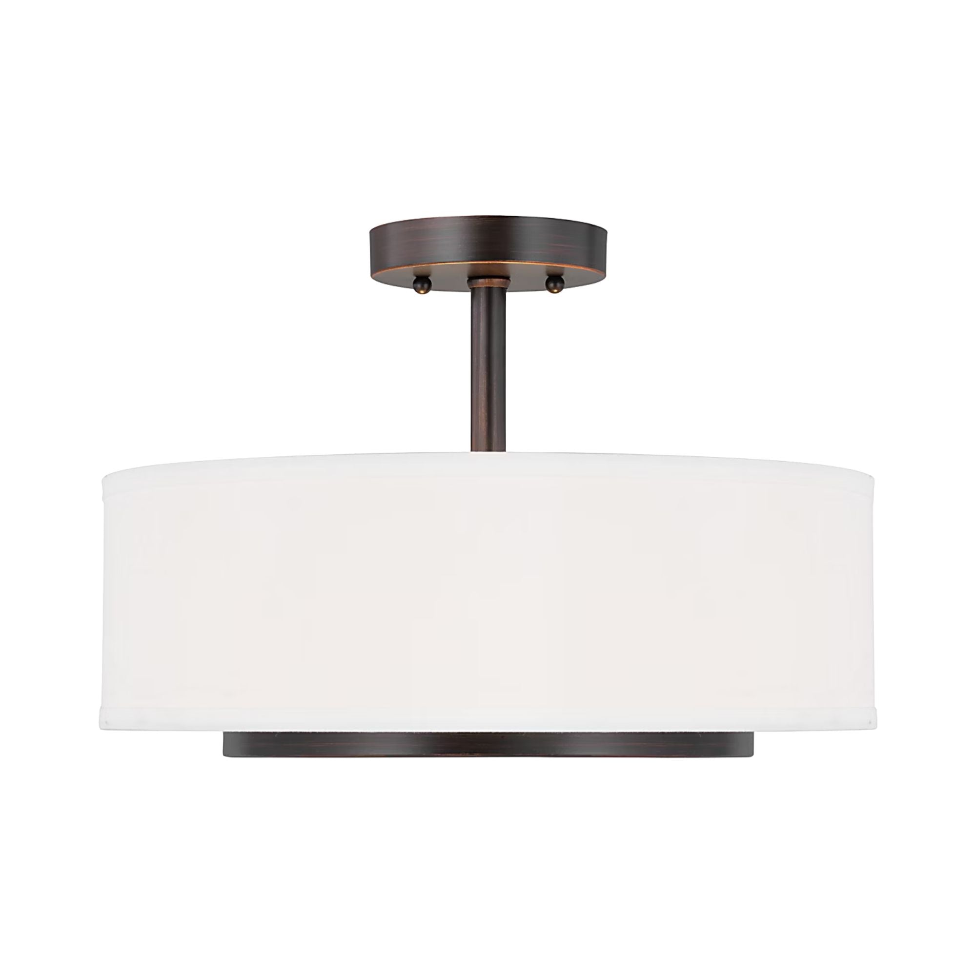 Nance 16" 2-Light Semi-Flush Convertible Pendant, Bronze Finish