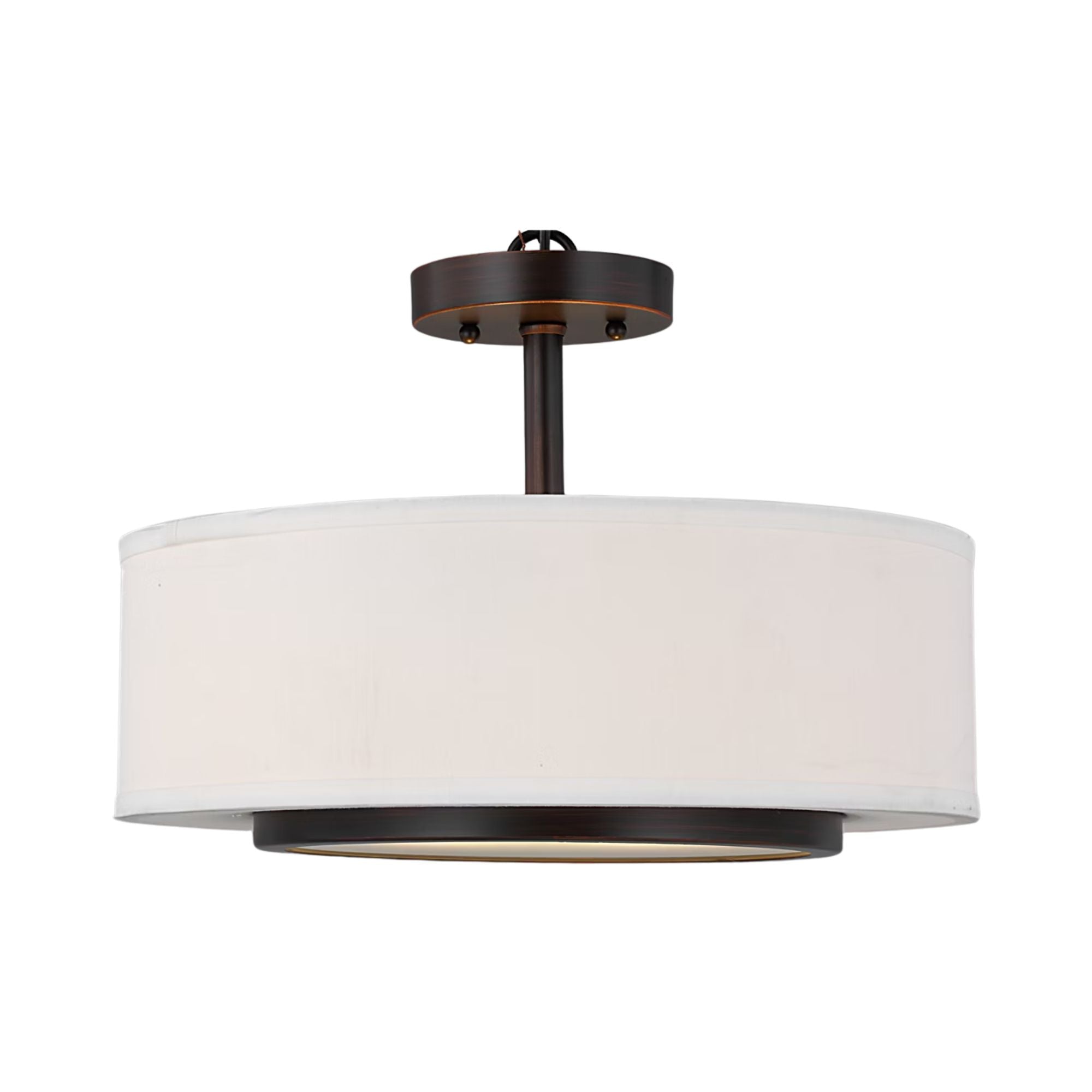 Nance 16" 2-Light Semi-Flush Convertible Pendant, Bronze Finish