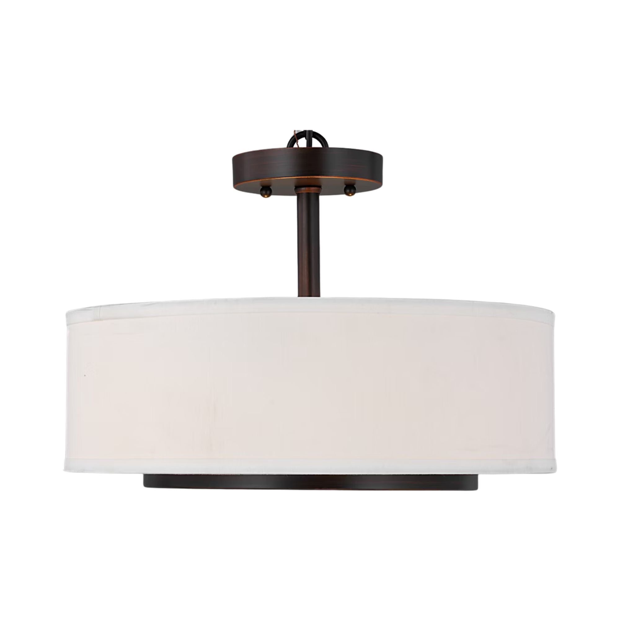 Nance 16" 2-Light Semi-Flush Convertible Pendant, Bronze Finish