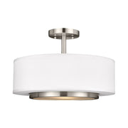 Nance 16" 2-Light Semi-Flush Convertible Pendant, Brushed Nickel Finish
