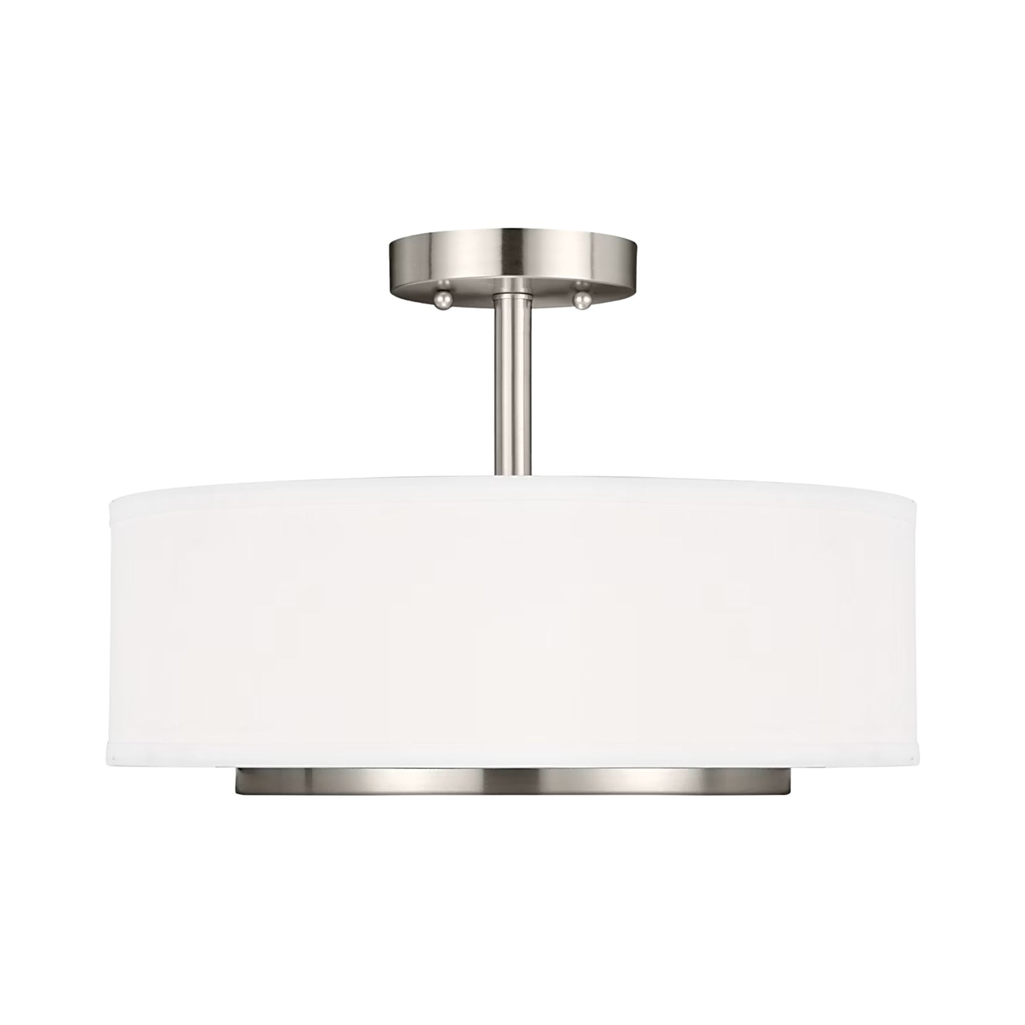 Nance 16" 2-Light Semi-Flush Convertible Pendant, Brushed Nickel Finish