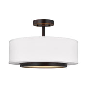Nance 16" 2-Light LED Semi-Flush Convertible Pendant, Bronze Finish