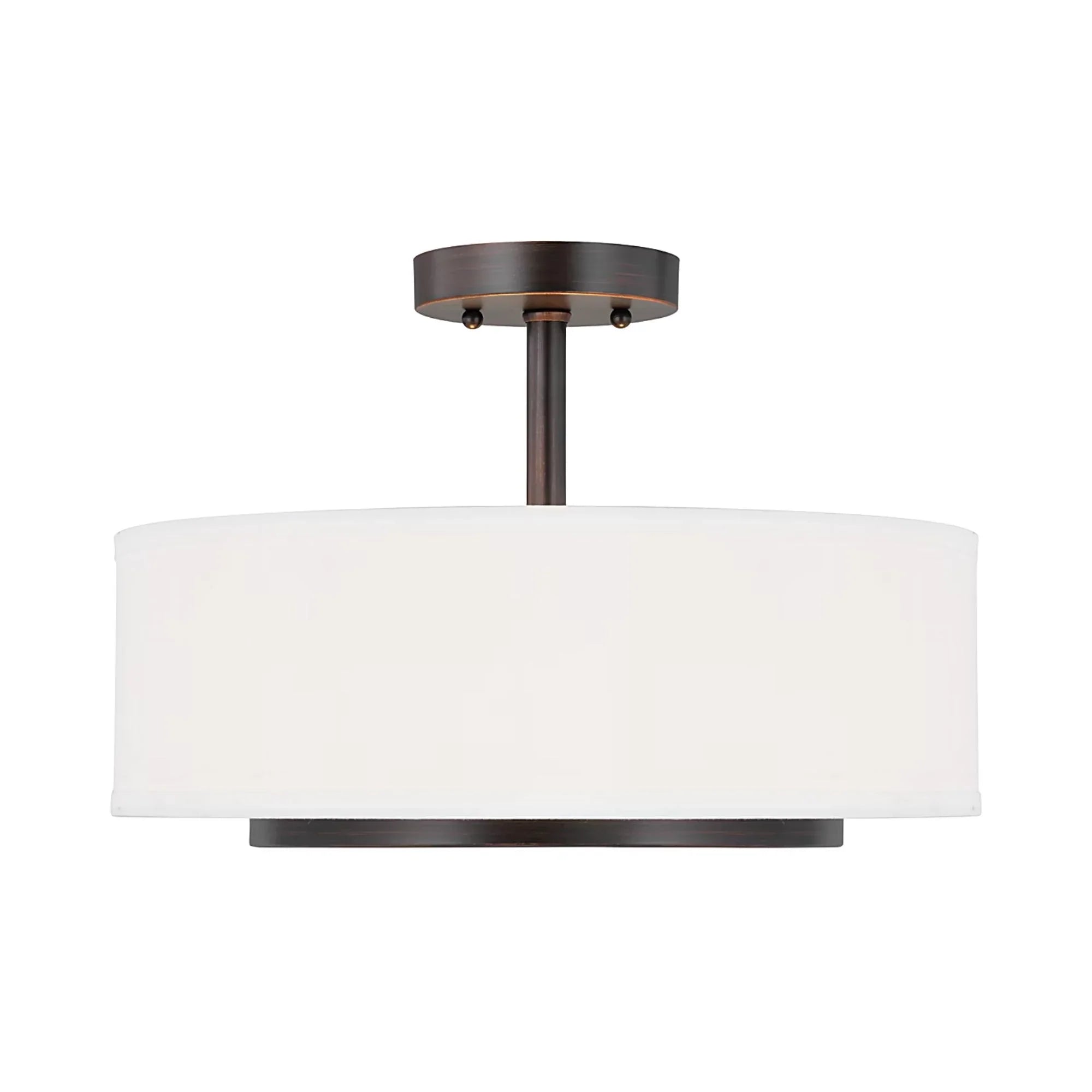 Nance 16" 2-Light LED Semi-Flush Convertible Pendant, Bronze Finish