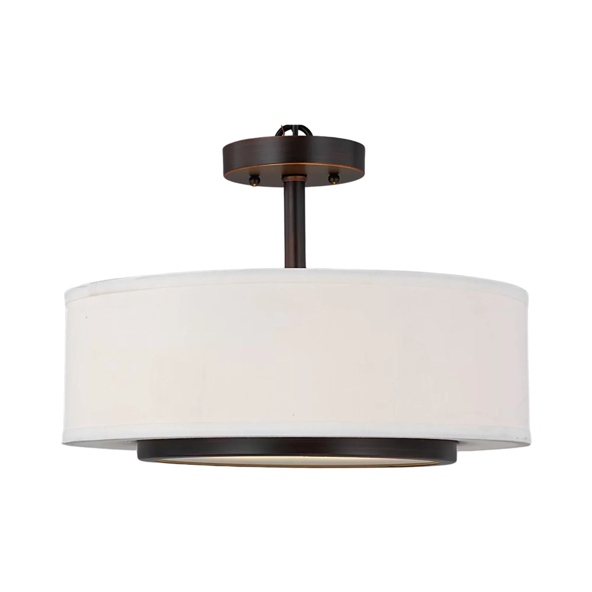 Nance 16" 2-Light LED Semi-Flush Convertible Pendant, Bronze Finish