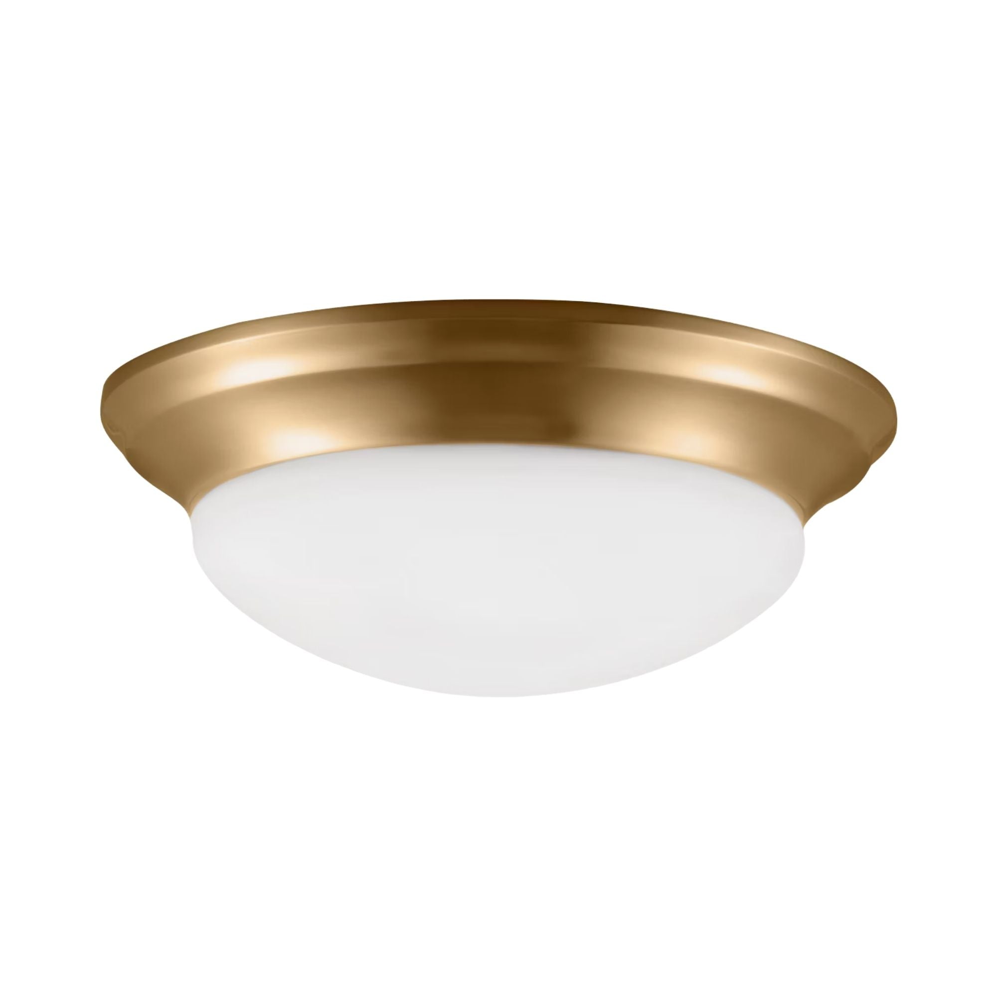 Nash 14" 2-Light LED Flush Mount, Satin Brass Finish