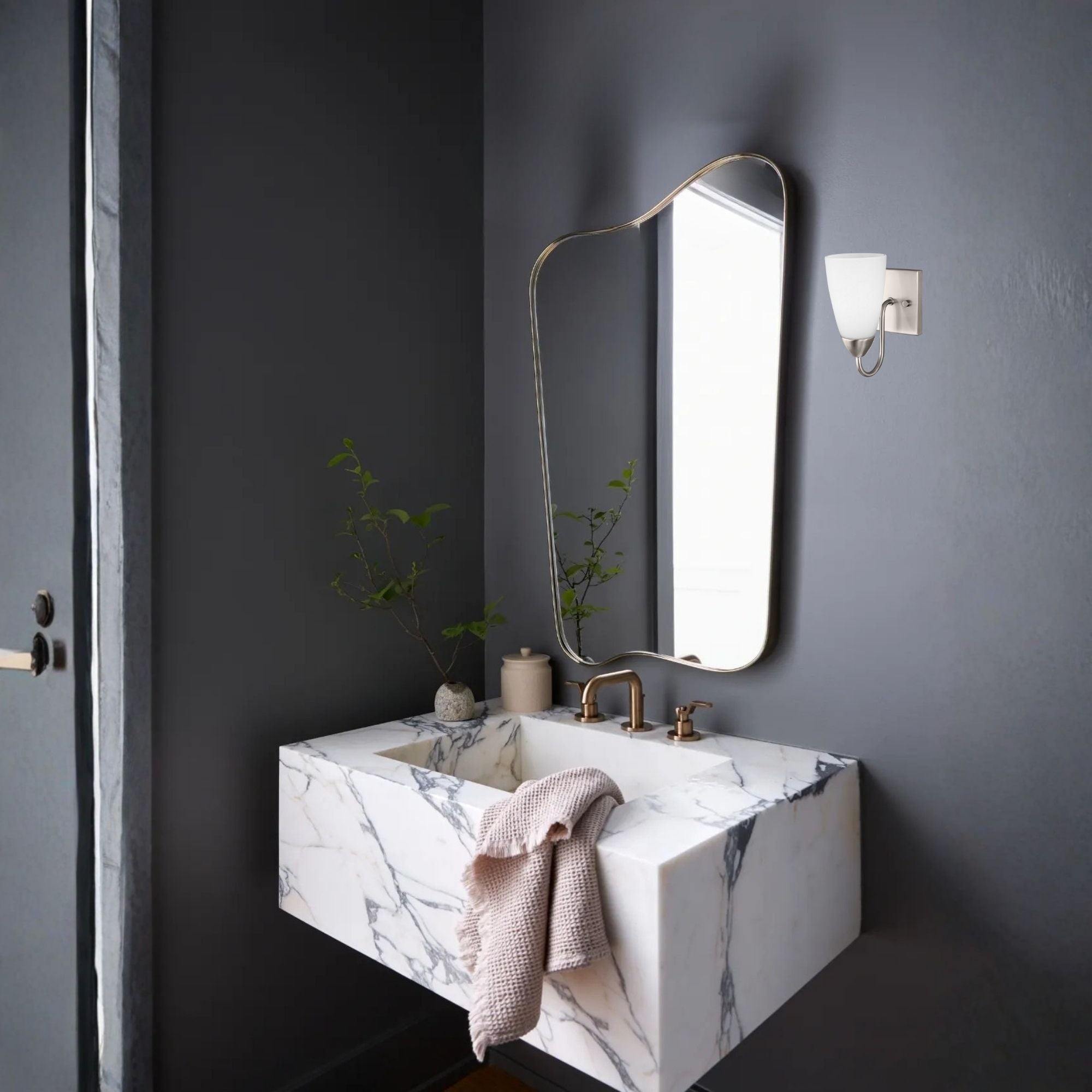 Seville 9" Bath Sconce, Brushed Nickel Finish