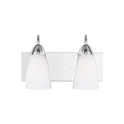 Seville 14" 2-Light Bathroom Vanity, Chrome Finish