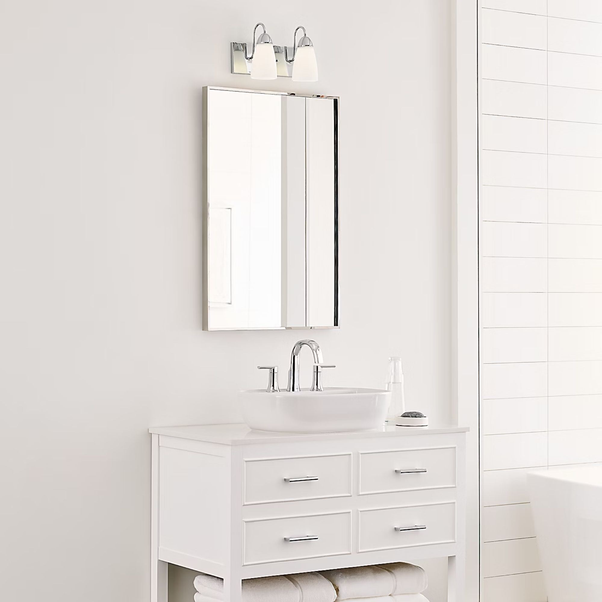 Seville 14" 2-Light LED Bathroom Vanity, Chrome Finish