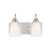 Seville 14" 2-Light LED Bathroom Vanity, Brushed Nickel Finish