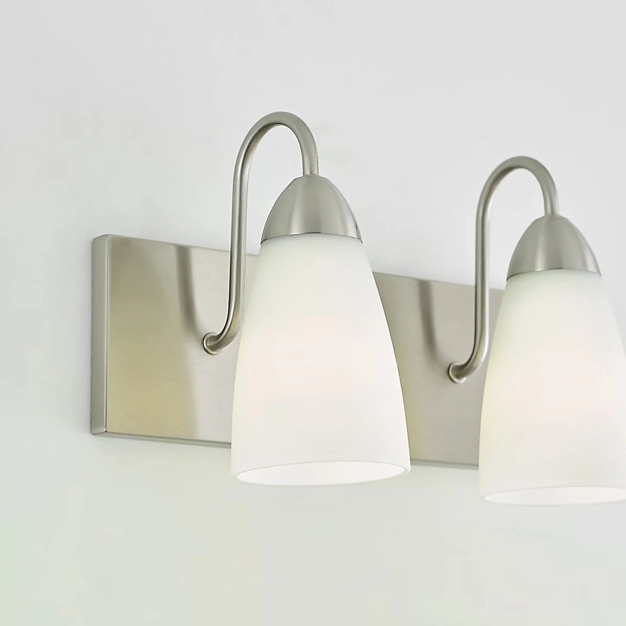 Seville 14" 2-Light LED Bathroom Vanity, Brushed Nickel Finish