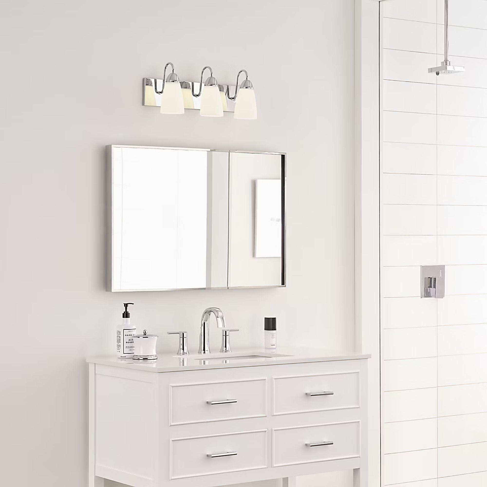 Seville 21" 3-Light Bathroom Vanity, Chrome Finish