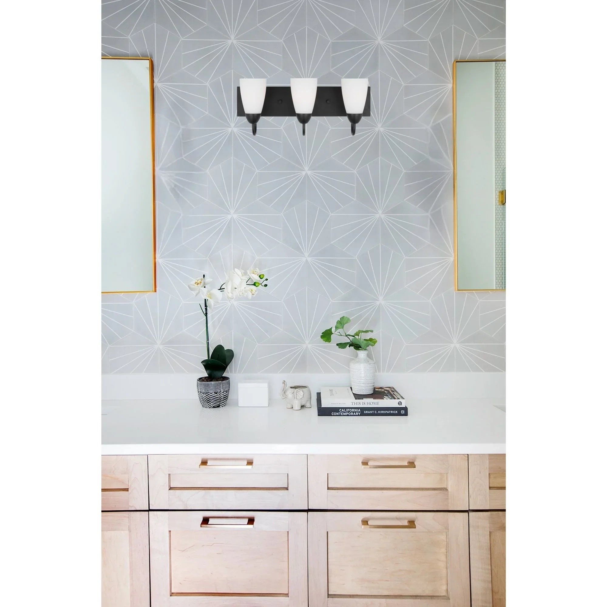 Seville 21" 3-Light Bathroom Vanity, Midnight Black Finish