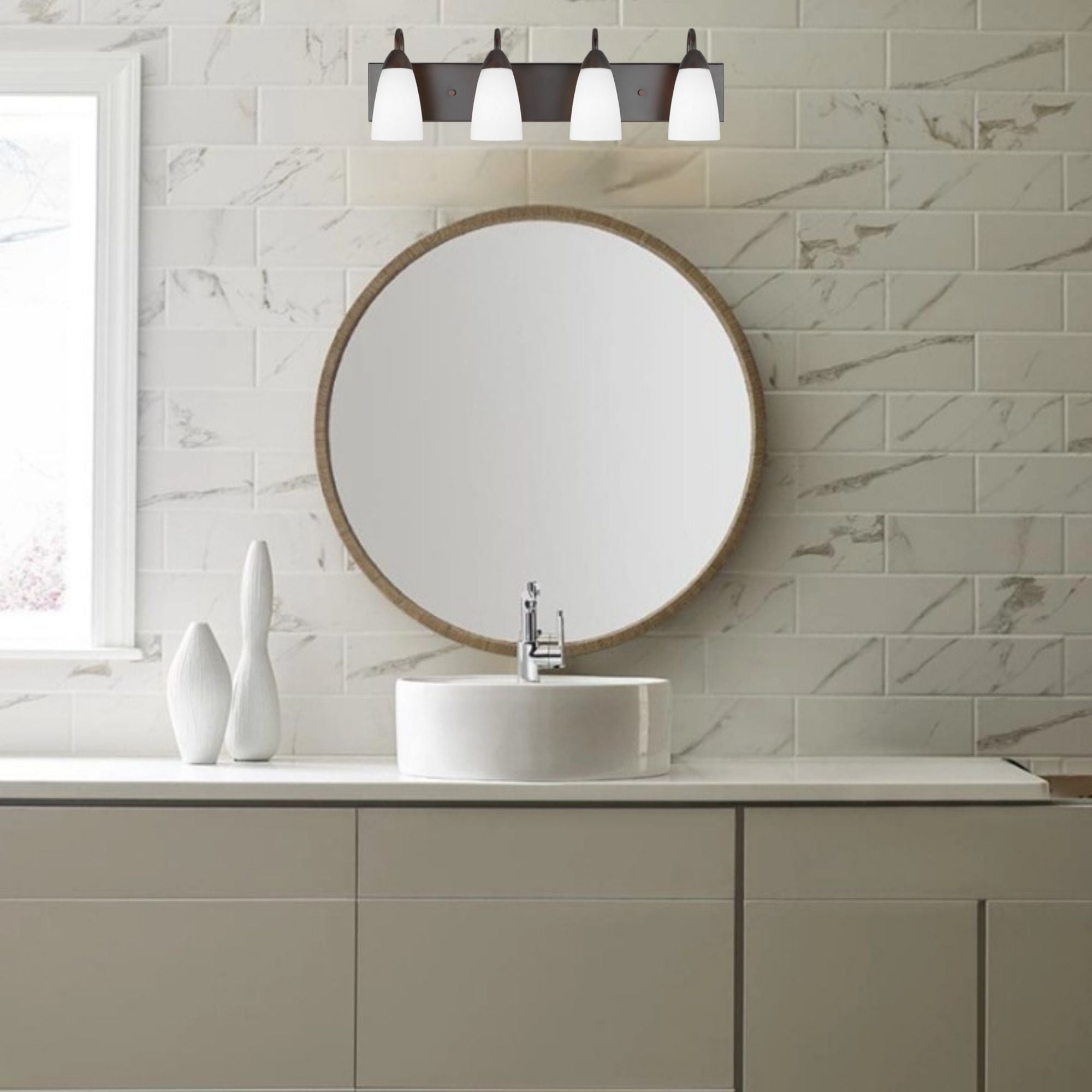 Seville 28" 4-Light LED Bathroom Vanity, Bronze Finish