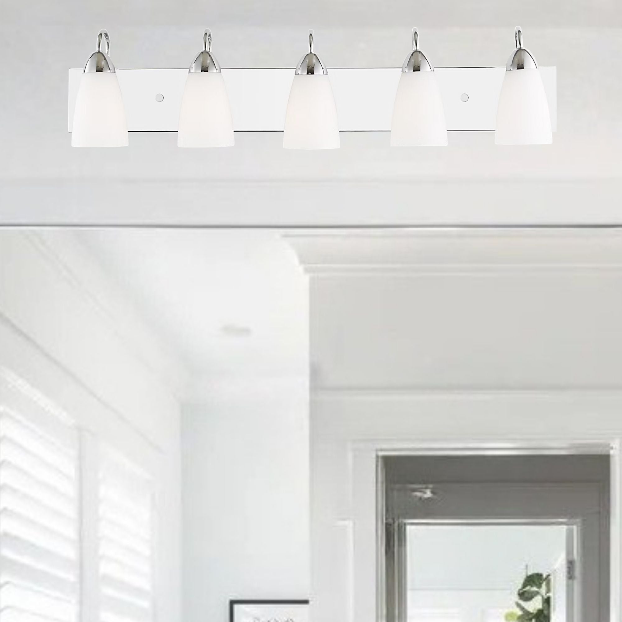 Seville 36" 5-Light Bathroom Vanity, Chrome Finish