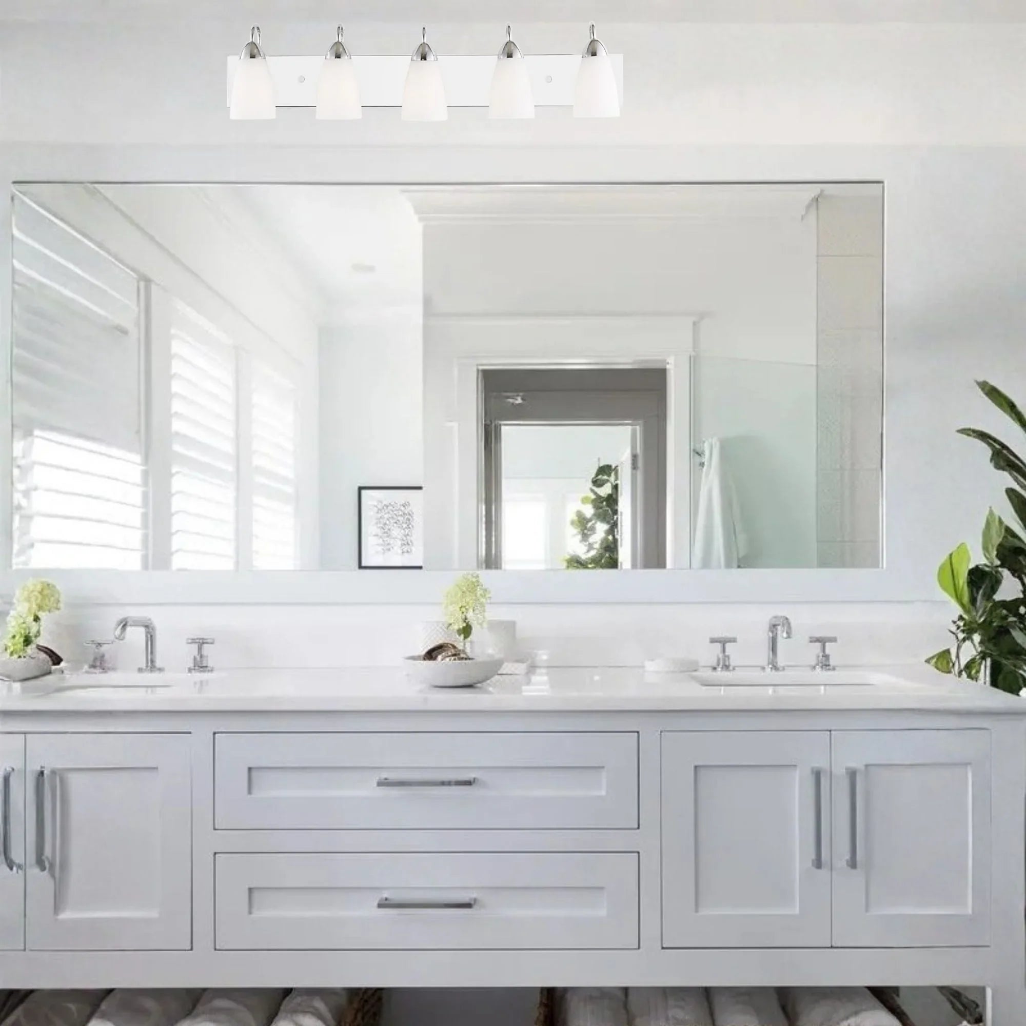 Seville 36" 5-Light LED Bathroom Vanity, Chrome Finish