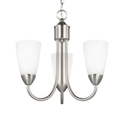 Seville 17" 3-Light Chandelier, Brushed Nickel Finish