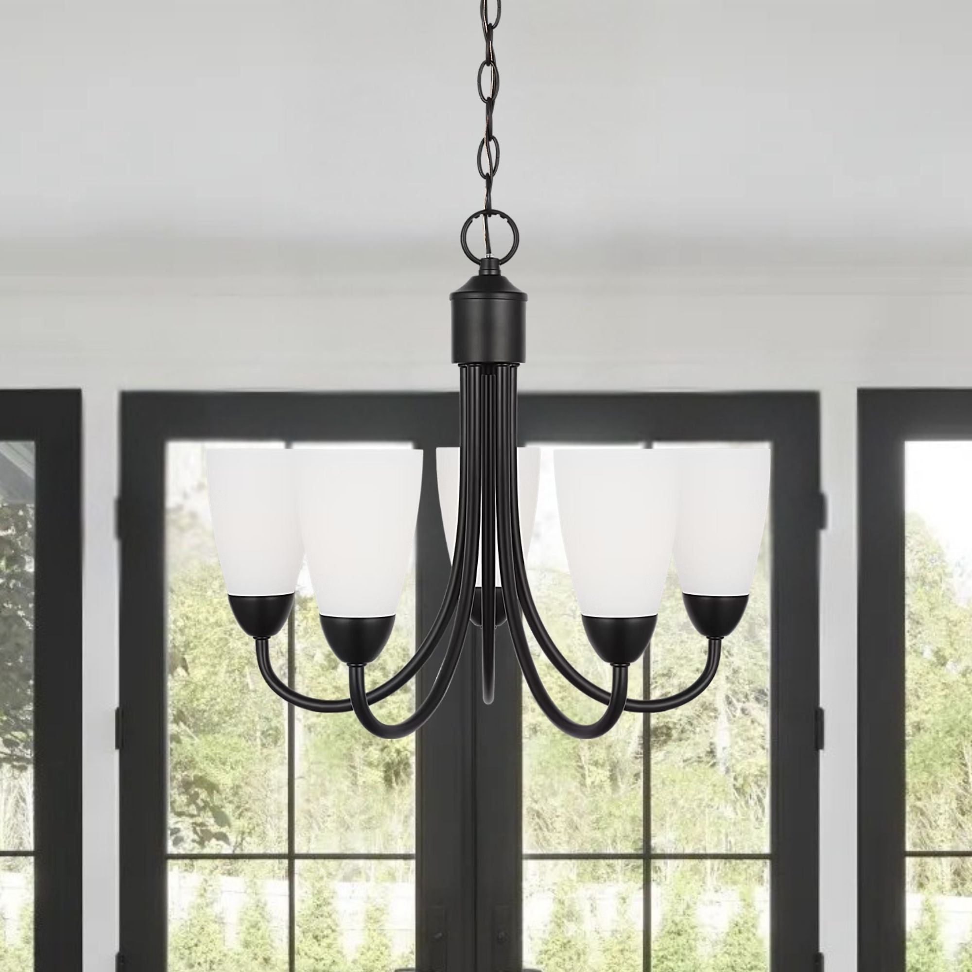 Seville 21" 5-Light Chandelier, Midnight Black Finish