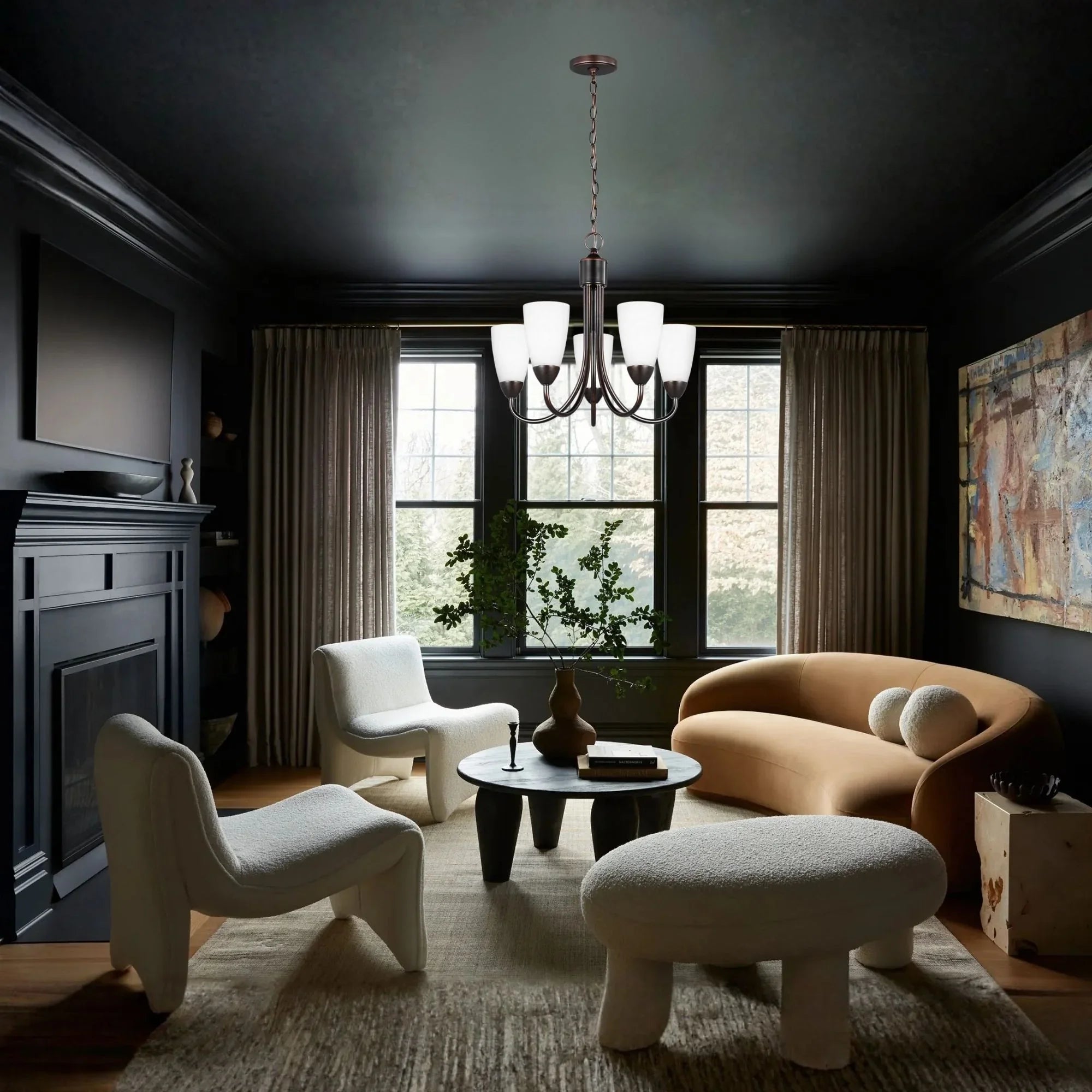 Seville 21" 5-Light Chandelier, Bronze Finish