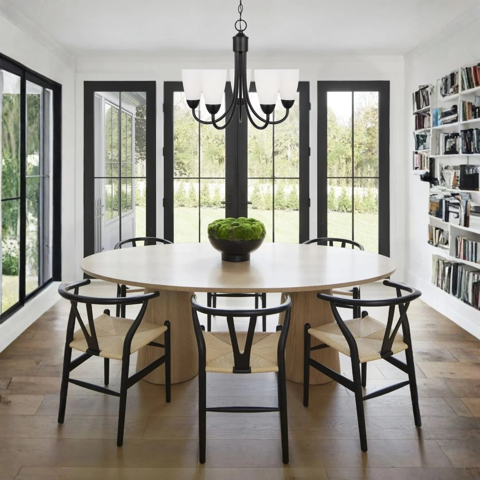 Seville 21" 5-Light LED Chandelier, Midnight Black Finish