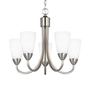 Seville 21" 5-Light LED Chandelier, Brushed Nickel Finish