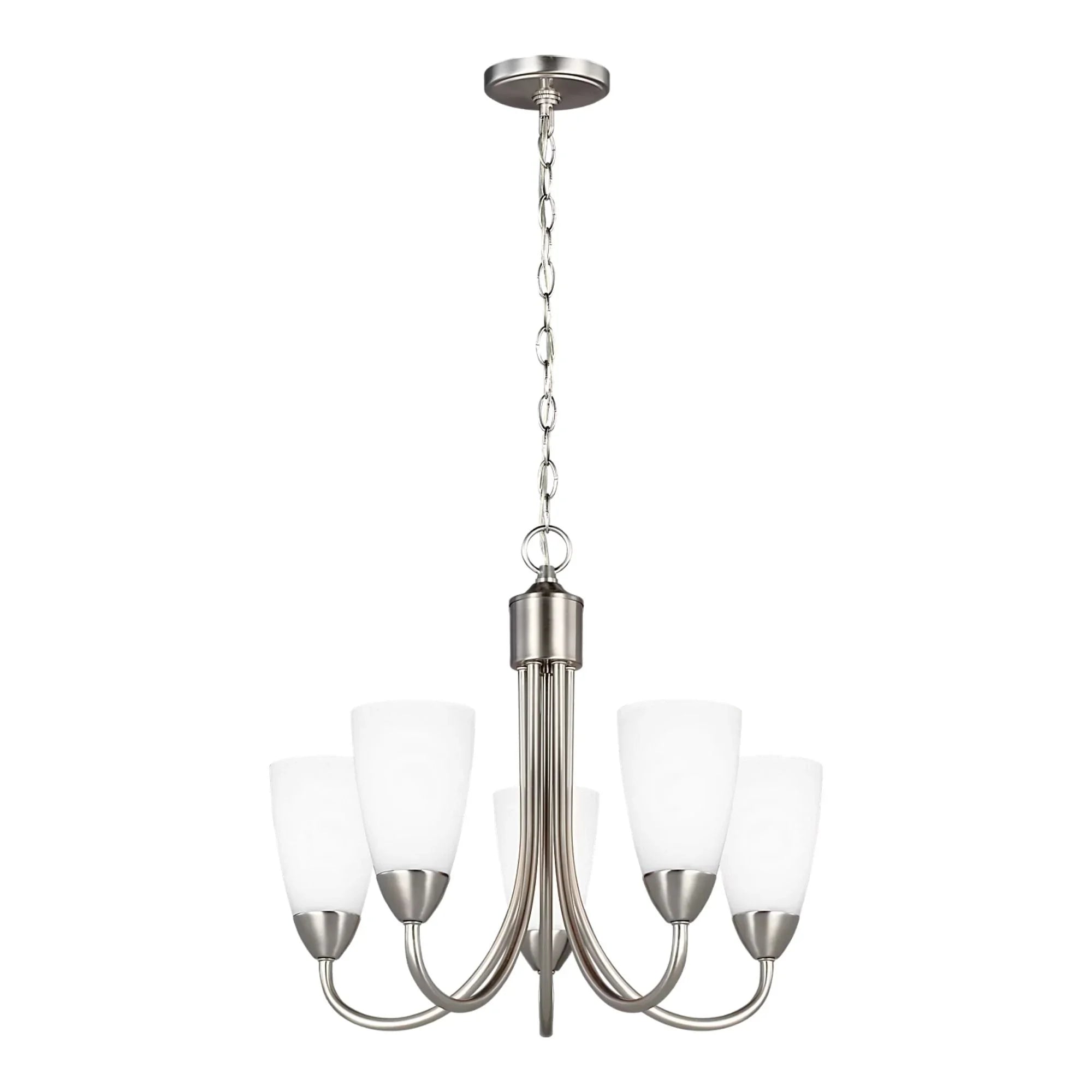 Seville 21" 5-Light LED Chandelier, Brushed Nickel Finish