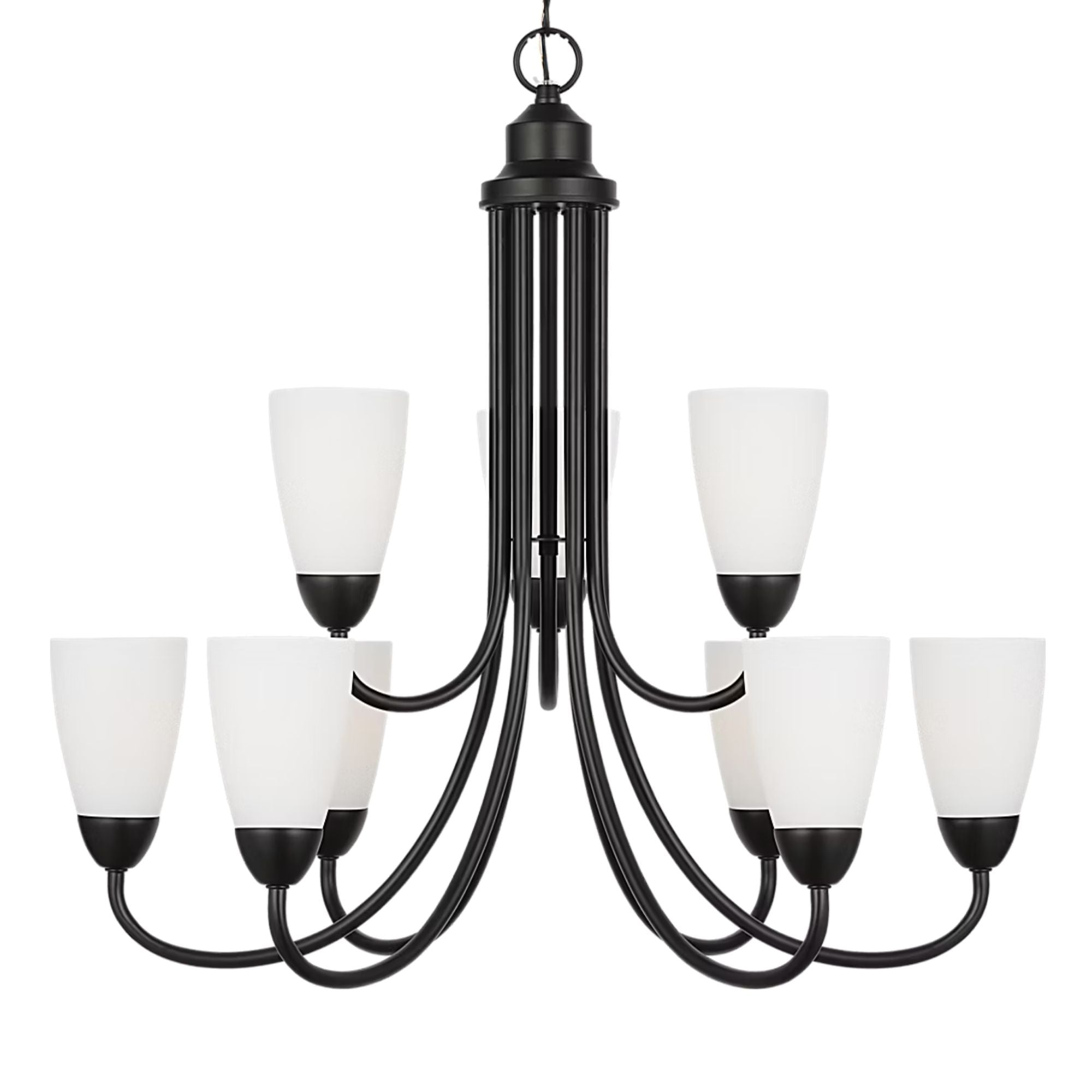 Seville 29" 9-Light Chandelier, Midnight Black Finish