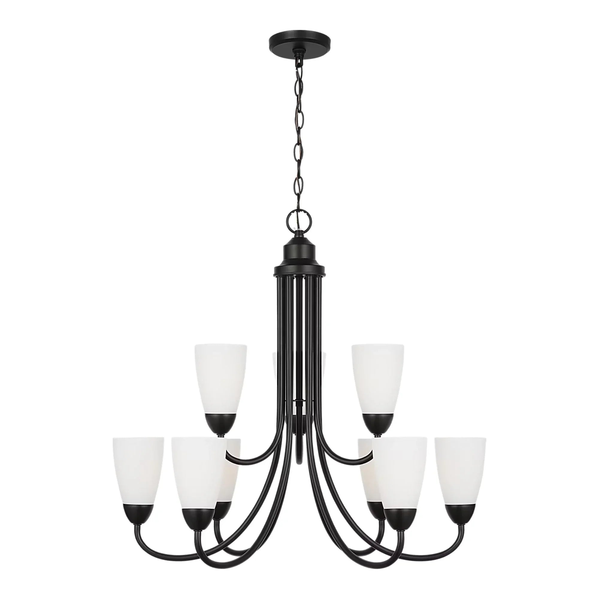 Seville 29" 9-Light Chandelier, Midnight Black Finish