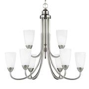 Seville 29" 9-Light Chandelier, Brushed Nickel Finish