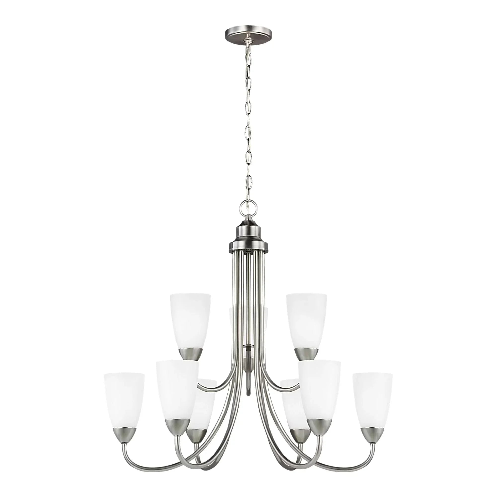 Seville 29" 9-Light Chandelier, Brushed Nickel Finish