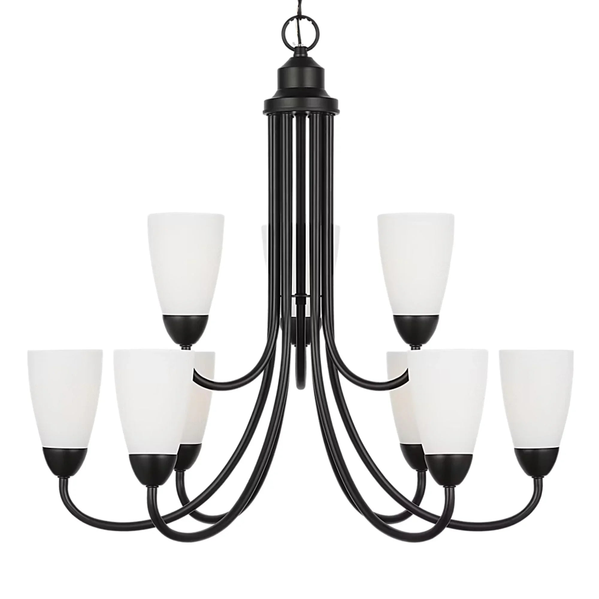 Seville 29" 9-Light LED Chandelier, Midnight Black Finish