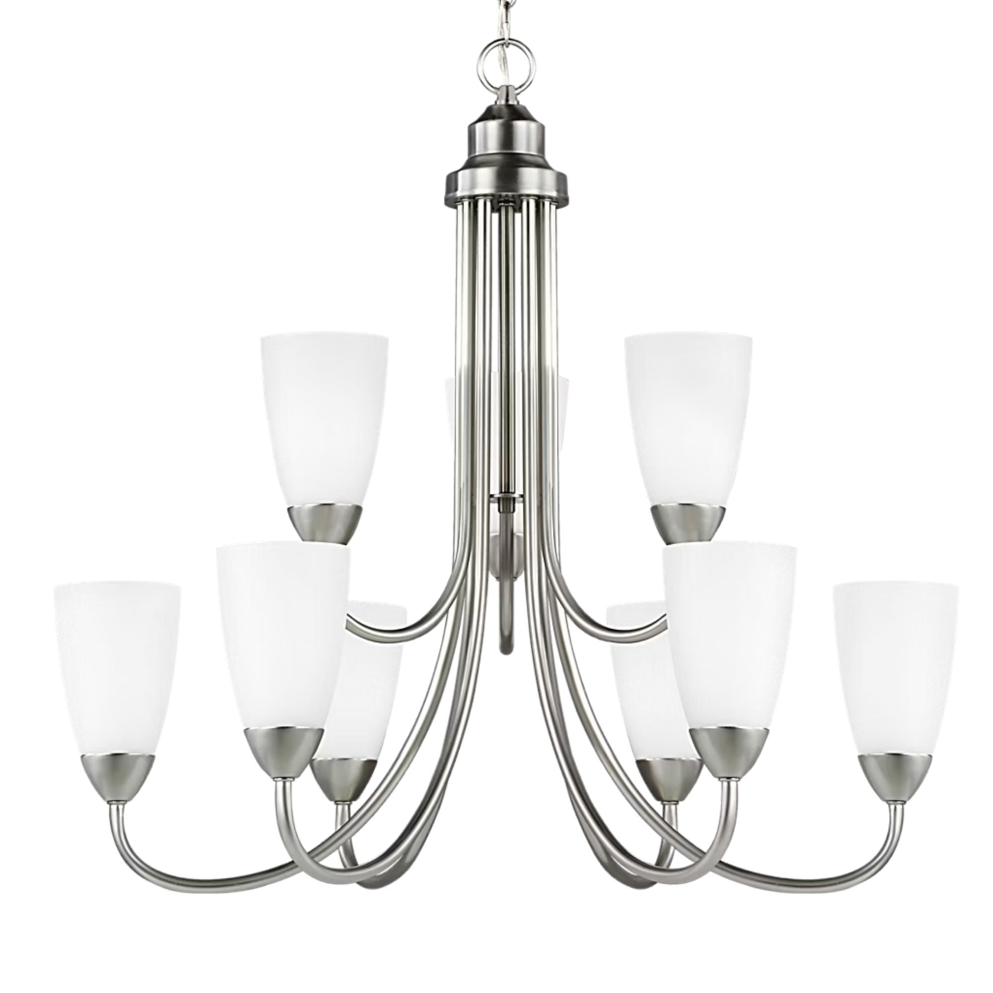 Seville 29" 9-Light LED Chandelier, Brushed Nickel Finish