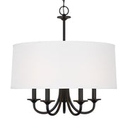 Seville 22" 5-Light Shade Chandelier, Midnight Black Finish
