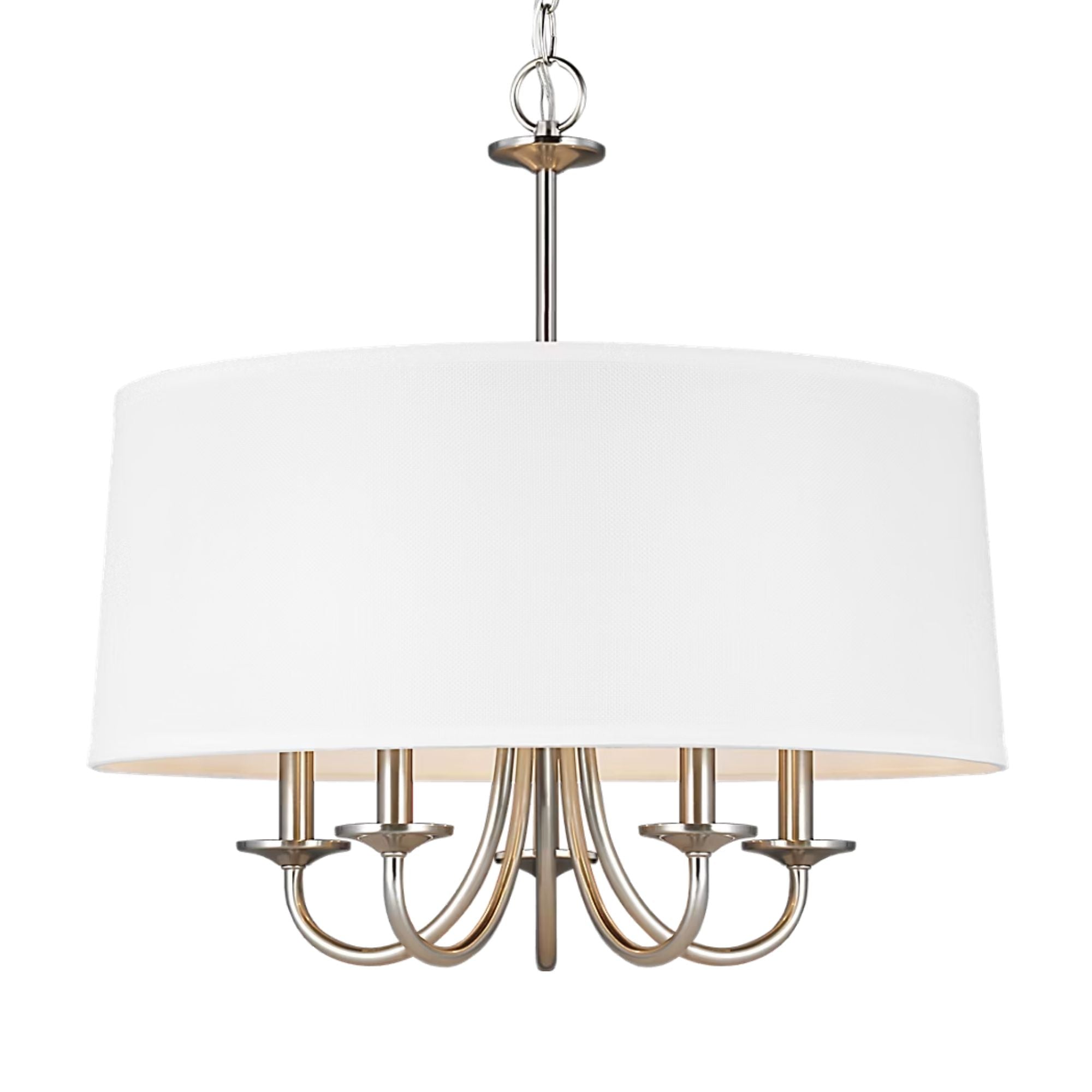 Seville 22" 5-Light Shade Chandelier, Brushed Nickel Finish