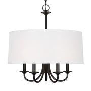 Seville 22" 5-Light LED Shade Chandelier, Midnight Black Finish