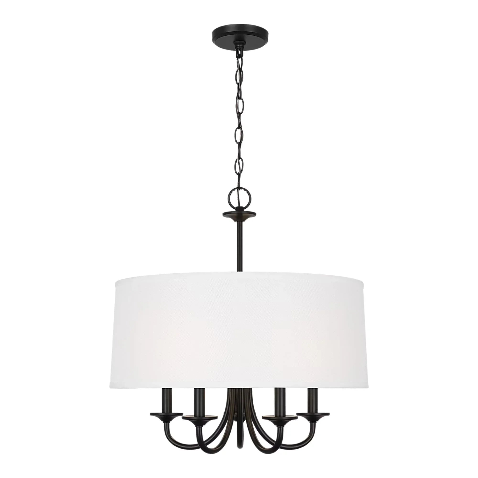 Seville 22" 5-Light LED Shade Chandelier, Midnight Black Finish
