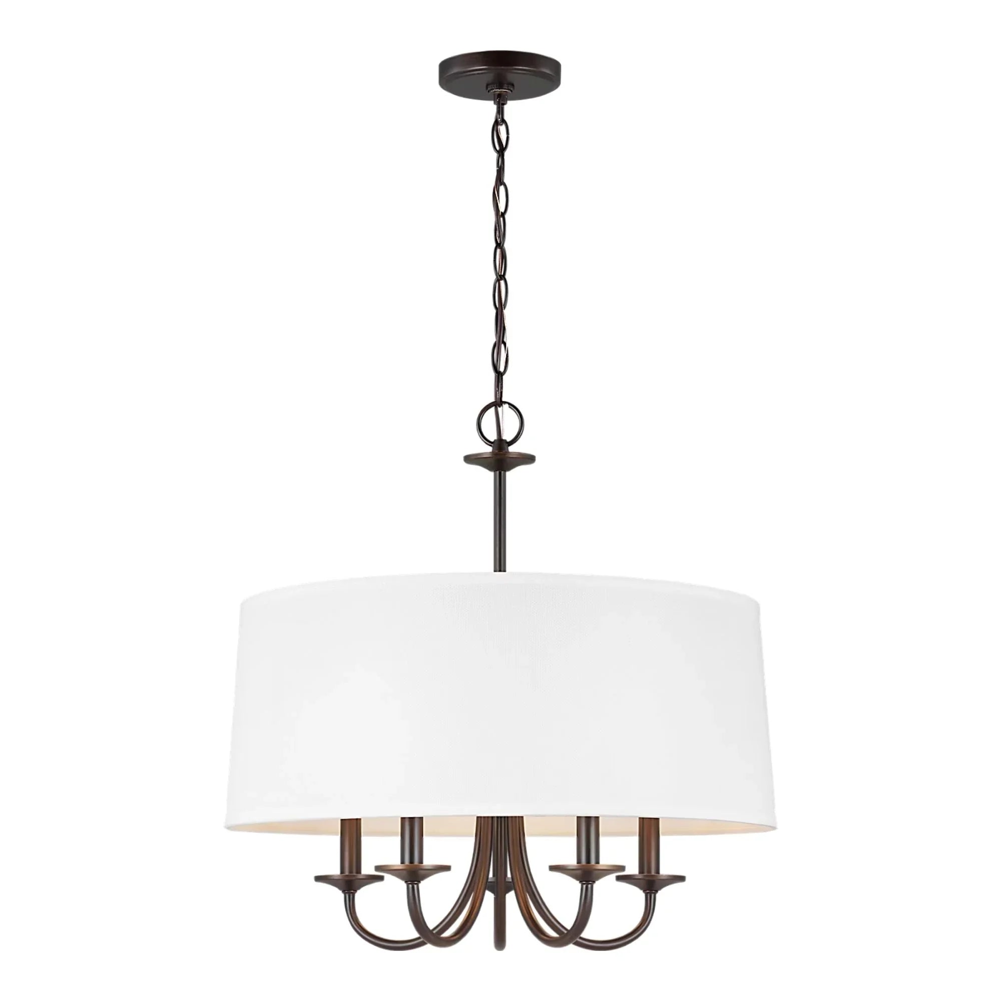 Seville 22" 5-Light LED Shade Chandelier, Bronze Finish