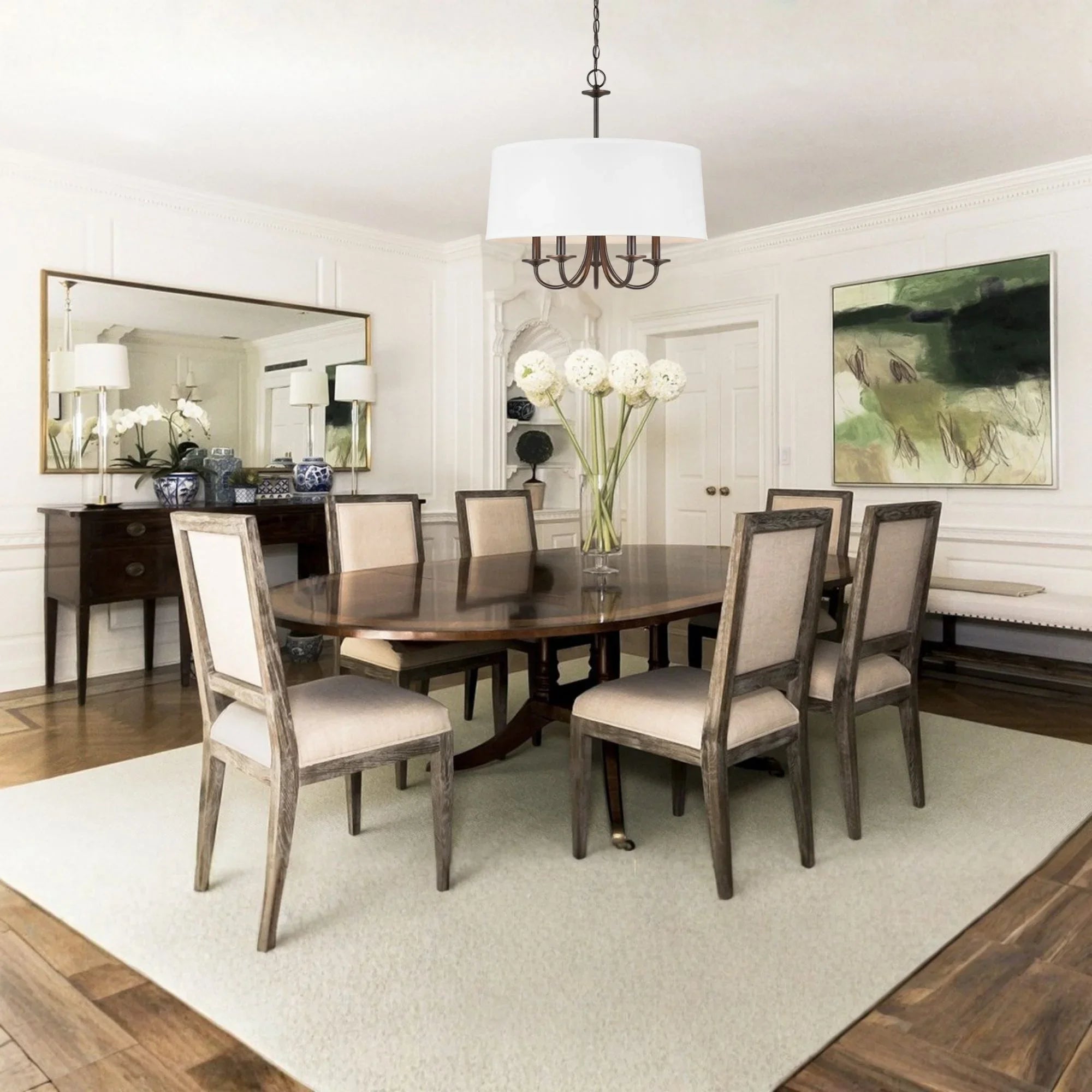 Seville 22" 5-Light LED Shade Chandelier, Bronze Finish