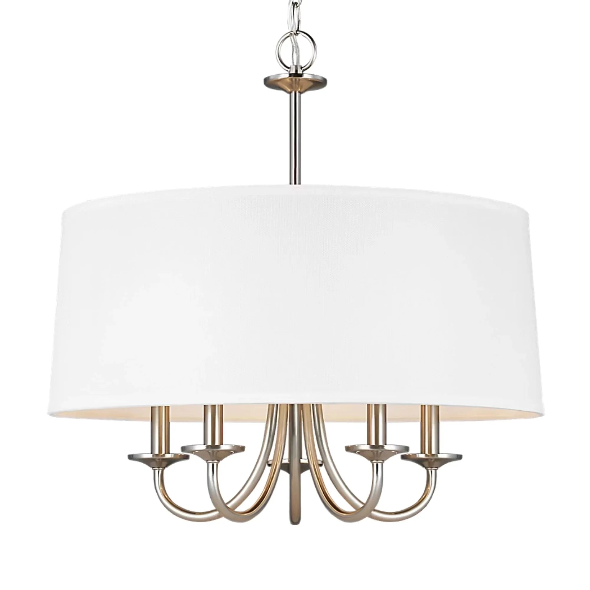 Seville 22" 5-Light LED Shade Chandelier, Brushed Nickel Finish