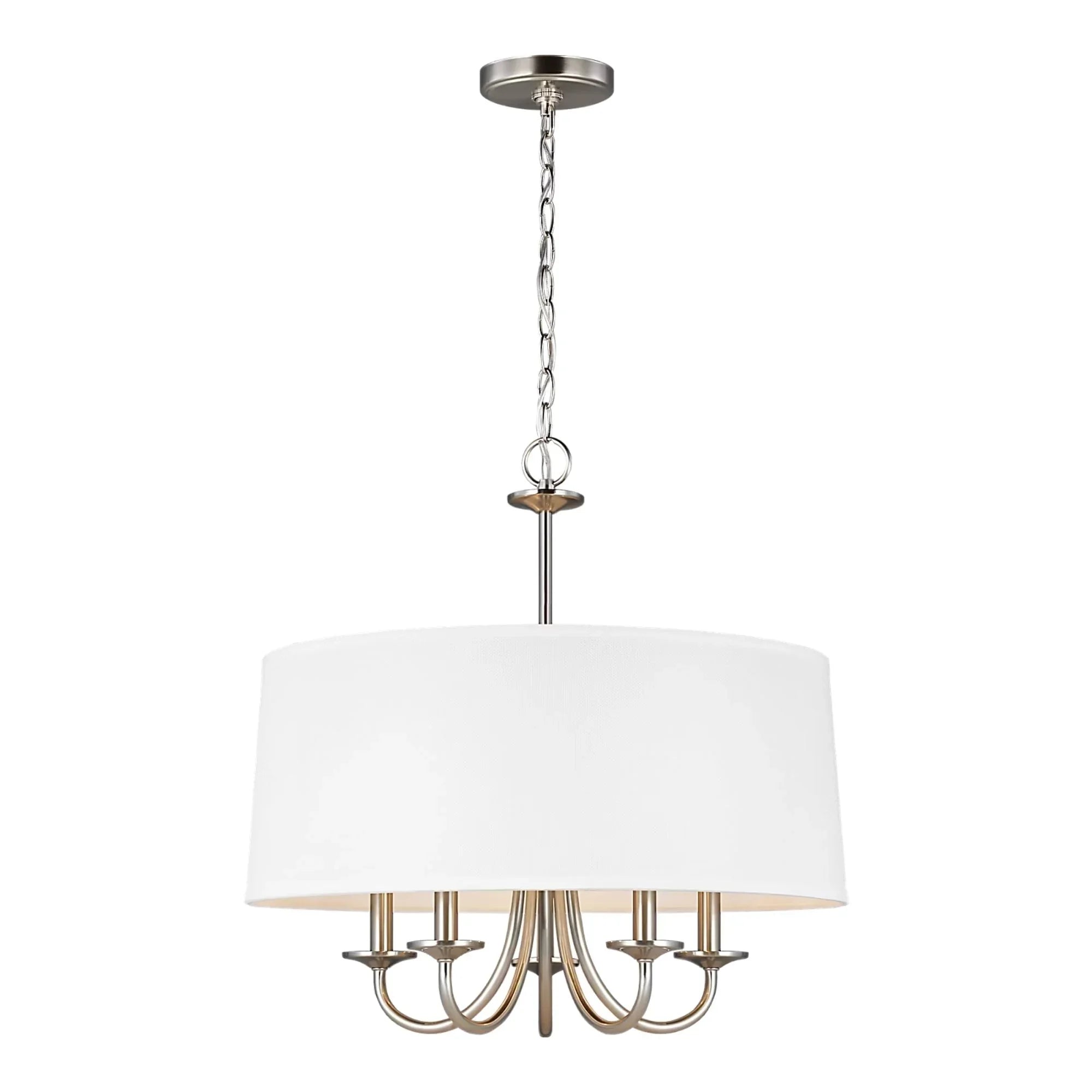 Seville 22" 5-Light LED Shade Chandelier, Brushed Nickel Finish