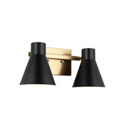 Towner 16" 2-Light LED Bathroom Vanity, Satin Brass Finish