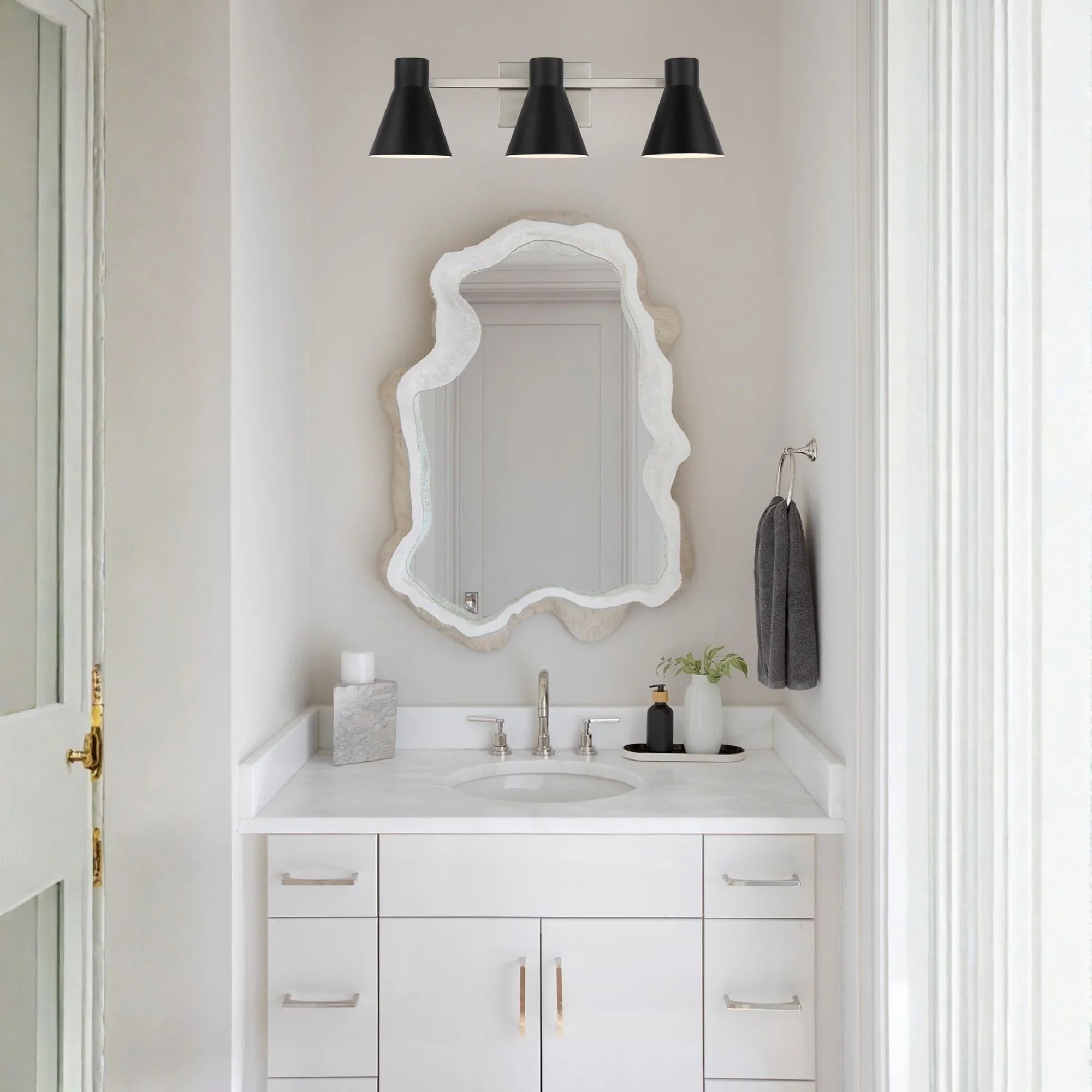 Towner 26" 3-Light Bathroom Vanity, Brushed Nickel Finish