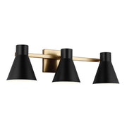 Towner 26" 3-Light LED Bathroom Vanity, Satin Brass Finish