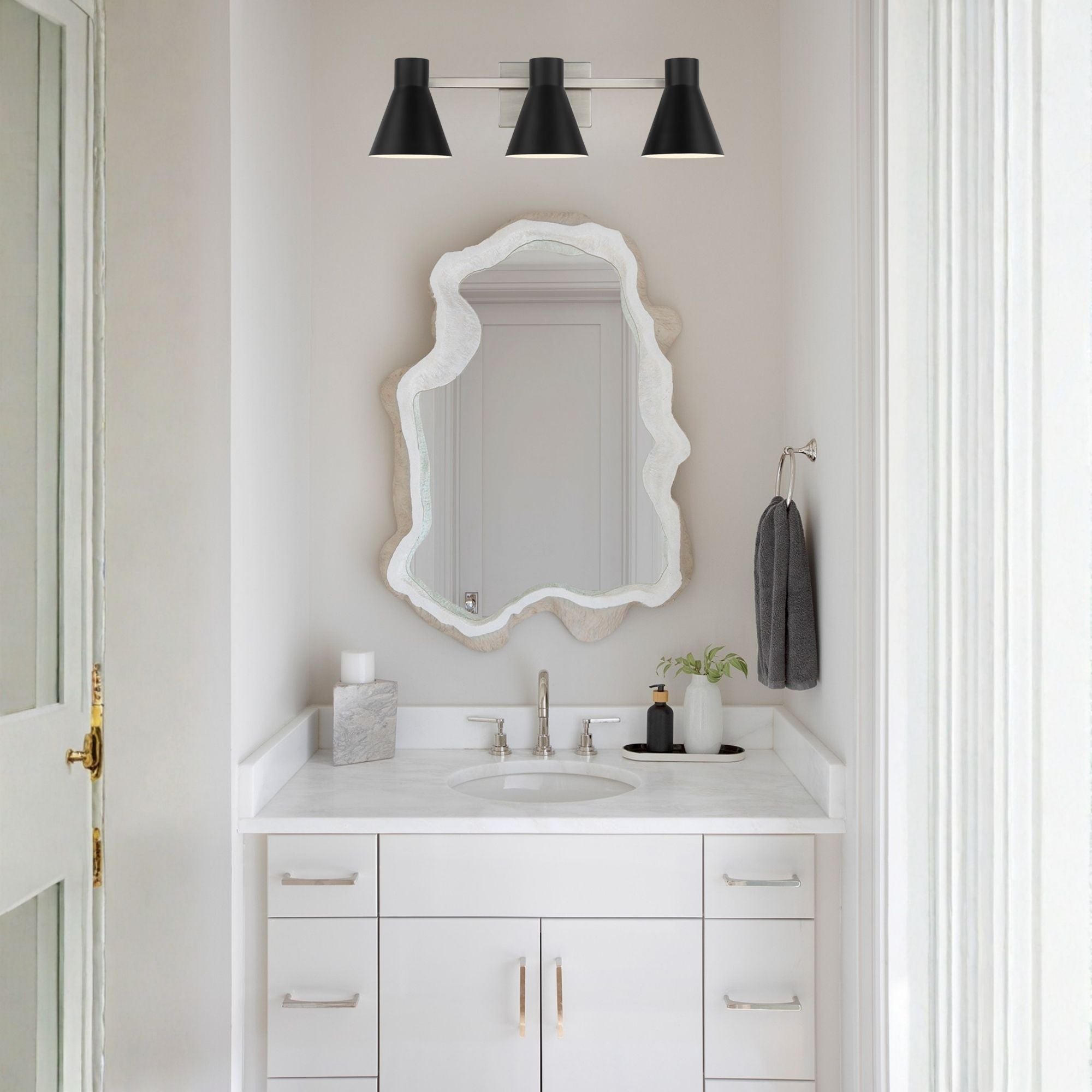 Towner 26" 3-Light LED Bathroom Vanity, Brushed Nickel Finish