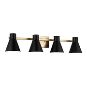 Towner 35" 4-Light LED Bathroom Vanity, Satin Brass Finish